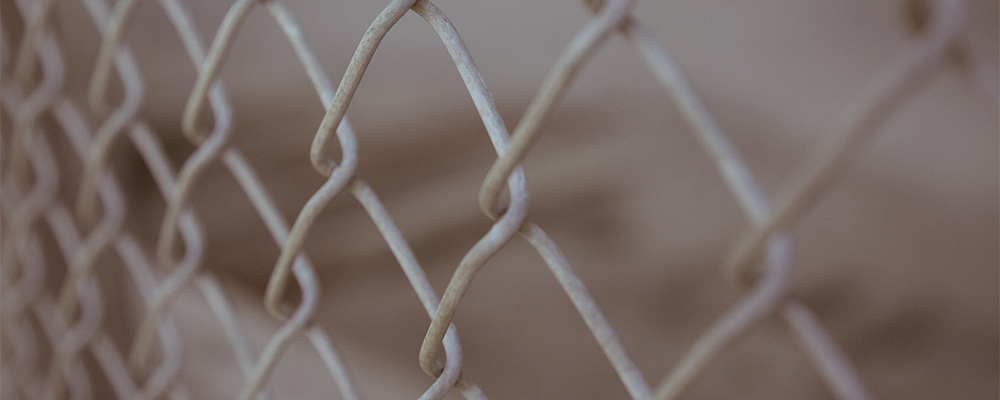 zoomed in image of a metal fence